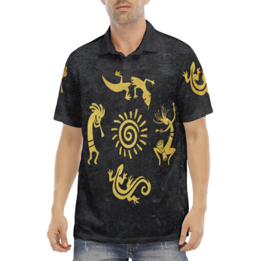 Kokopelli Figures Velvet Polo Shirt - Image 2