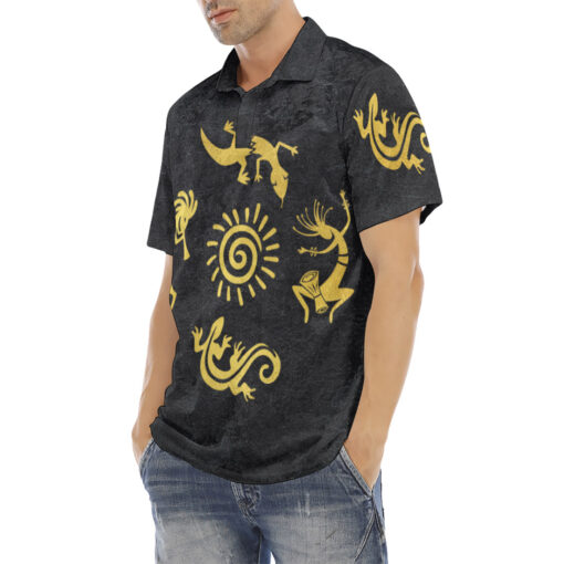 Kokopelli Figures Velvet Polo Shirt