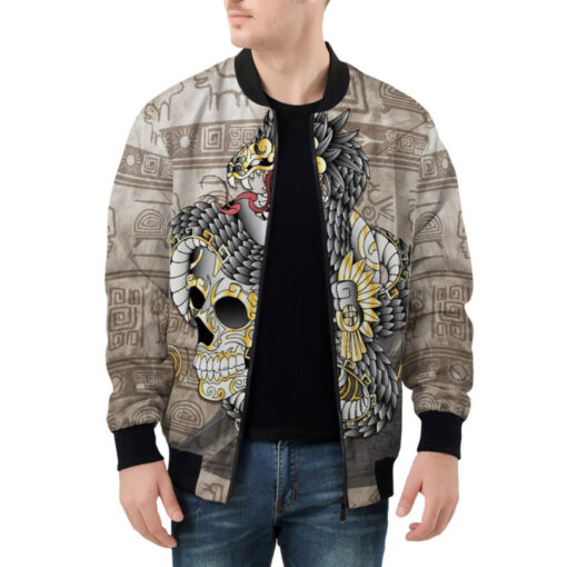 Aztec Gold Skull Bomber Jacket