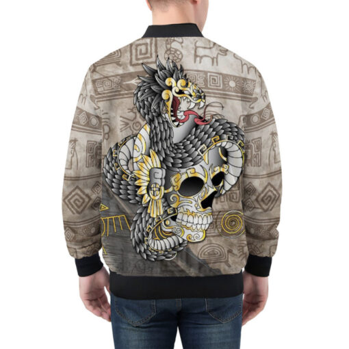 Aztec Gold Skull Bomber Jacket - Image 3