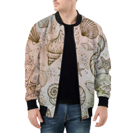 Seashells And Starfish Bomber Jacket