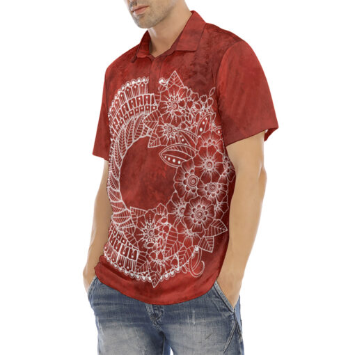 Mehndi Flower Ornament Velvet Polo Shirt