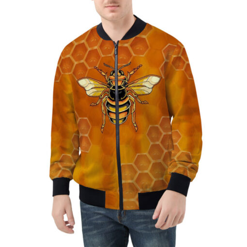 Bee Honeycombs Bomber Jacket - Image 2