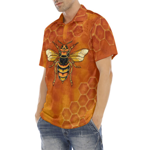 Bee Honeycombs Velvet Polo Shirt