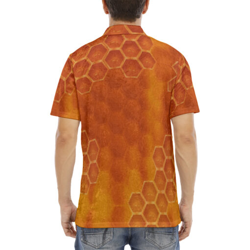 Bee Honeycombs Velvet Polo Shirt - Image 4