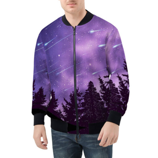 Dark Forest Meteor Shower Bomber Jacket - Image 2