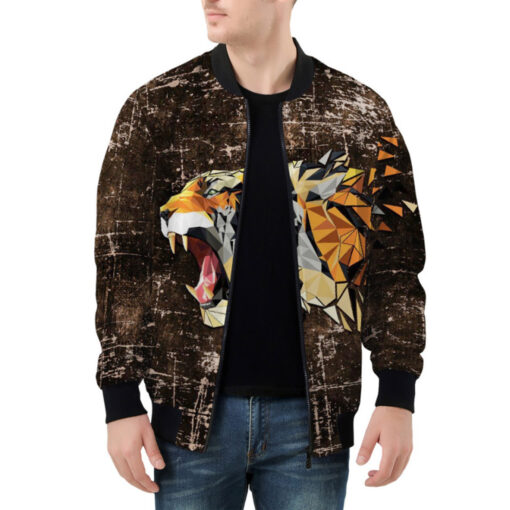 Tiger Polygons Bomber Jacket