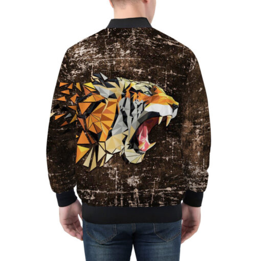 Tiger Polygons Bomber Jacket - Image 3