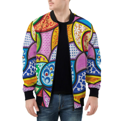 Ethnic Colorful Ornament Bomber Jacket