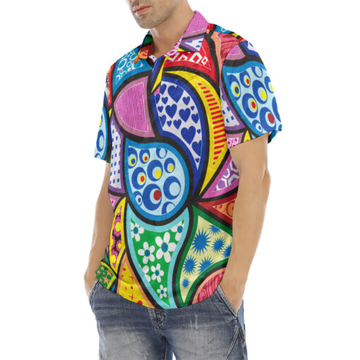 Ethnic Colorful Ornament Velvet Polo Shirt