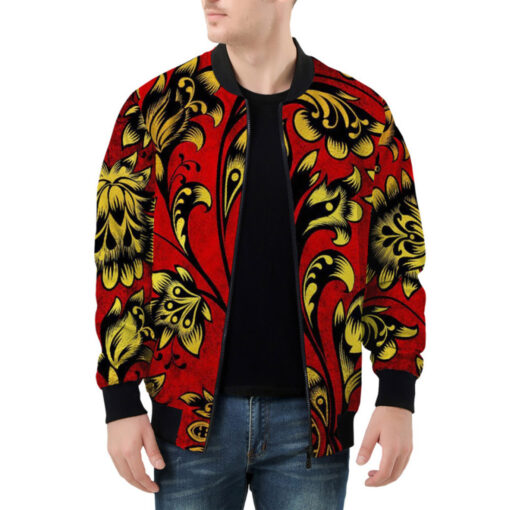 Floral Khokhloma Bomber Jacket