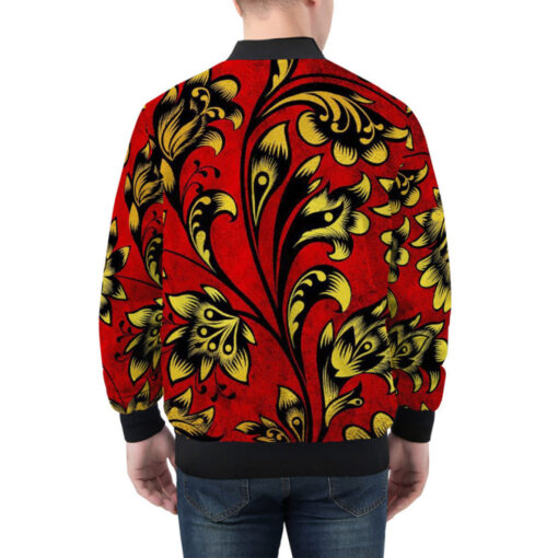 Floral Khokhloma Bomber Jacket - Image 3