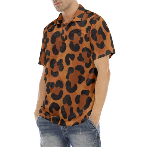 Cheetah Skin Velvet Polo Shirt