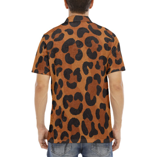 Cheetah Skin Velvet Polo Shirt - Image 4