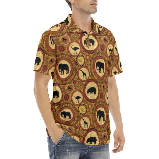 African Animals Velvet Polo Shirt - Image 3