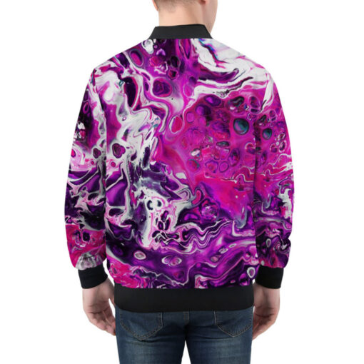 Purple Acrylic Marble Bomber Jacket - Image 3