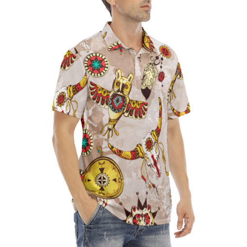 Tribal Art Velvet Polo Shirt - Image 3