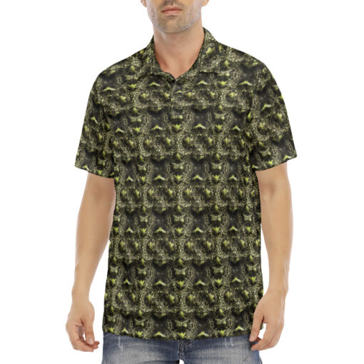 Green Alligator Skin Velvet Polo Shirt - Image 2