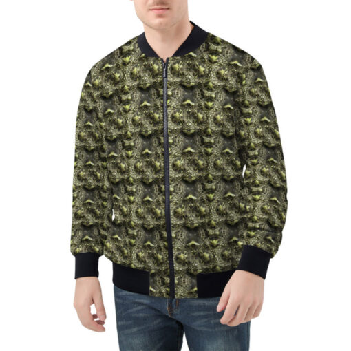 Green Alligator Skin Bomber Jacket - Image 2