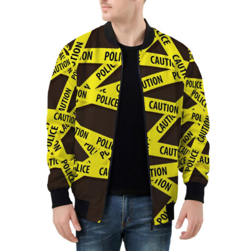 Police Tape Caution Bomber Jacket