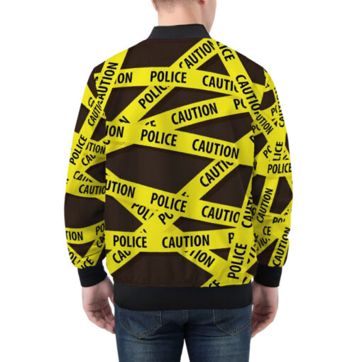 Police Tape Caution Bomber Jacket - Image 3