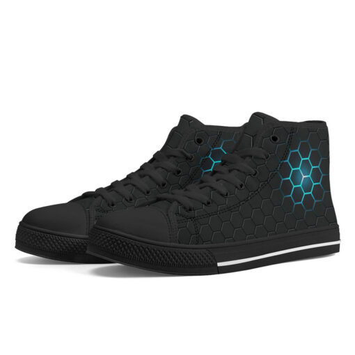 Dark Gray Hexagons High-Top Shoes - Image 2