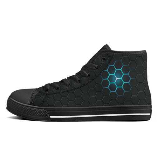 Dark Gray Hexagons High-Top Shoes - Image 4