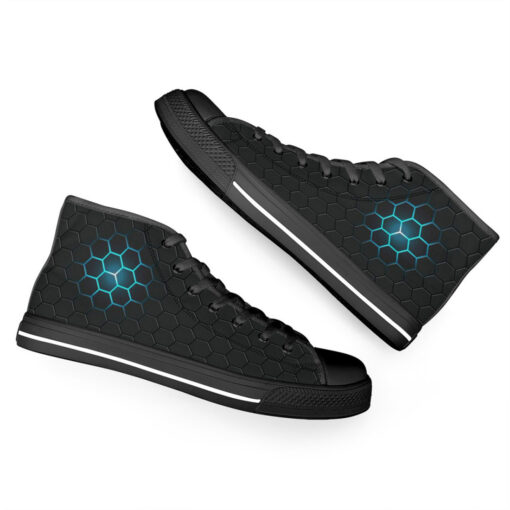 Dark Gray Hexagons High-Top Shoes - Image 6