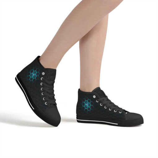 Dark Gray Hexagons High-Top Shoes - Image 7