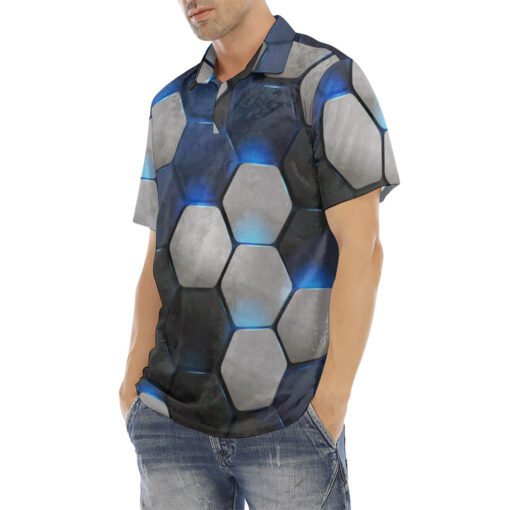 Hexagonal Modern Tech Velvet Polo Shirt