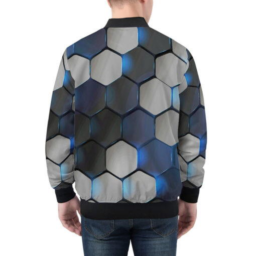 Hexagonal Modern Tech Bomber Jacket - Image 3