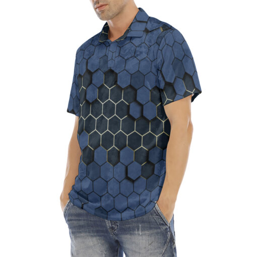 Honeycomb Shadow Velvet Polo Shirt