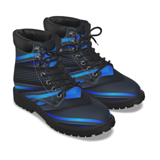 Blue Line Gradient Shapes Classic Boots - Image 6