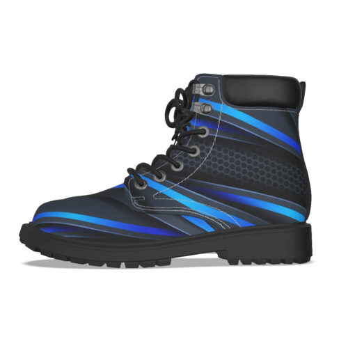 Blue Line Gradient Shapes Classic Boots - Image 3