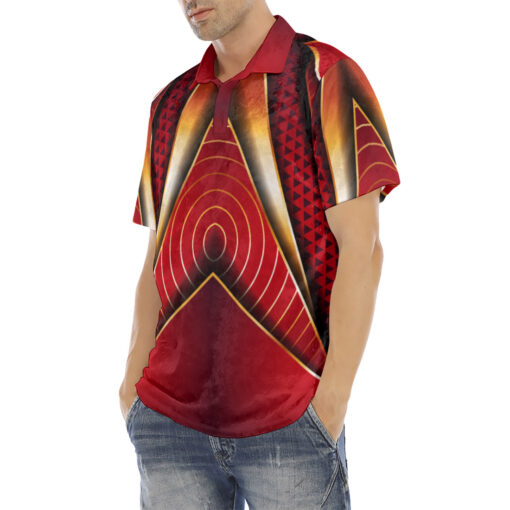 Luxury Futuristic Tech Velvet Polo Shirt