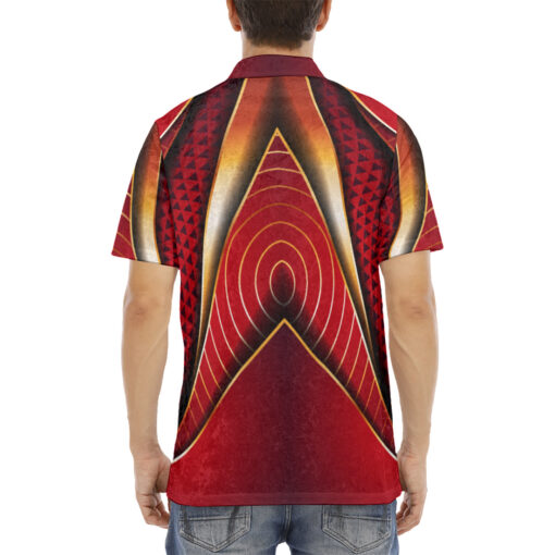 Luxury Futuristic Tech Velvet Polo Shirt - Image 4