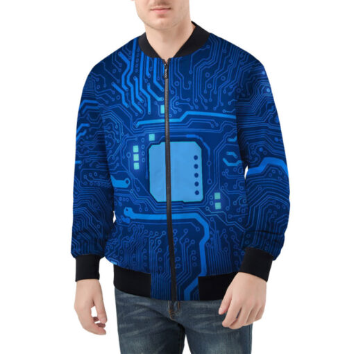 Computer Circuit Board Bomber Jacket - Image 2