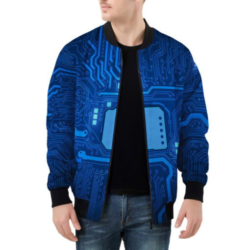 Computer Circuit Board Bomber Jacket