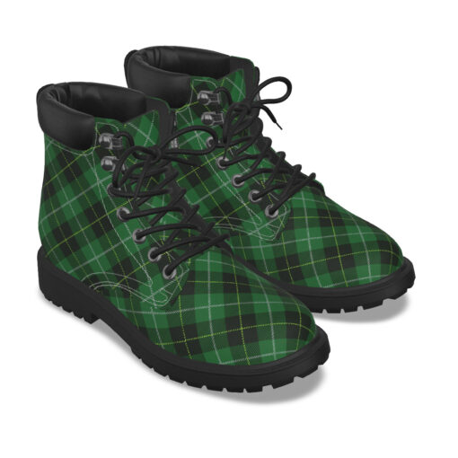 Green Tartan Plaid Classic Boots - Image 6