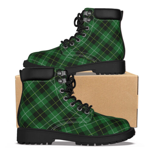 Green Tartan Plaid Classic Boots