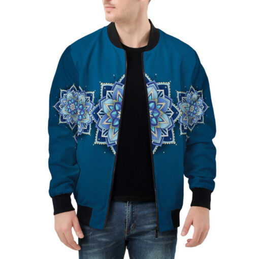 Blue Mandala Bomber Jacket