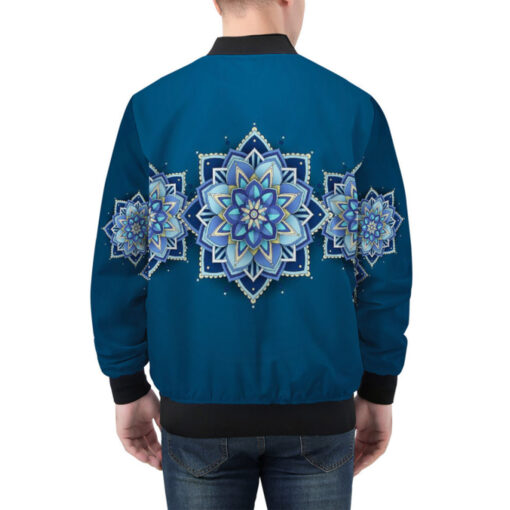 Blue Mandala Bomber Jacket - Image 3