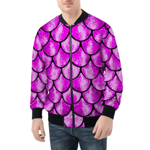 Pink Fish Scales Bomber Jacket - Image 2