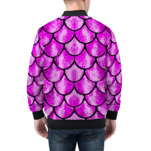 Pink Fish Scales Bomber Jacket - Image 3