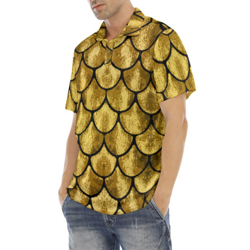 Golden Scales Velvet Polo Shirt