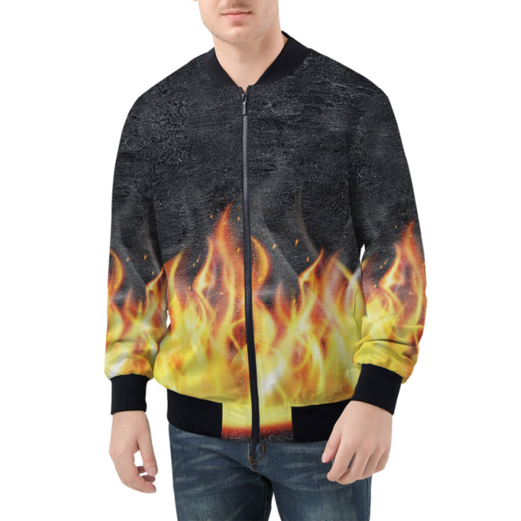 Fire Smoke Bomber Jacket – Quantum Boutique