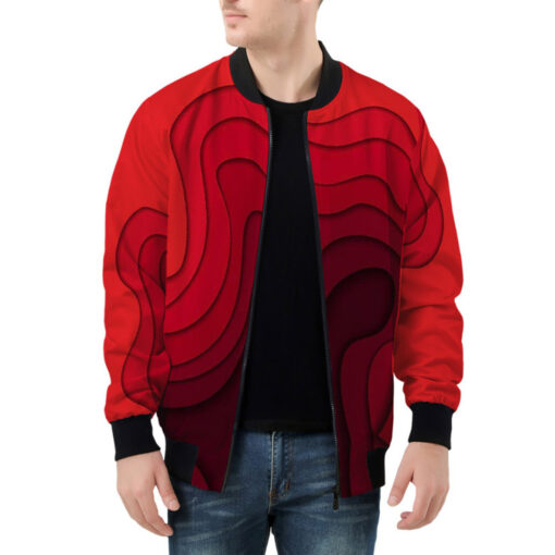 Red Waves Bomber Jacket