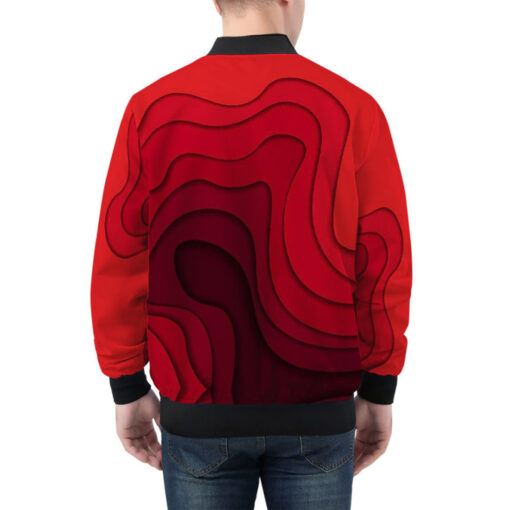 Red Waves Bomber Jacket - Image 3