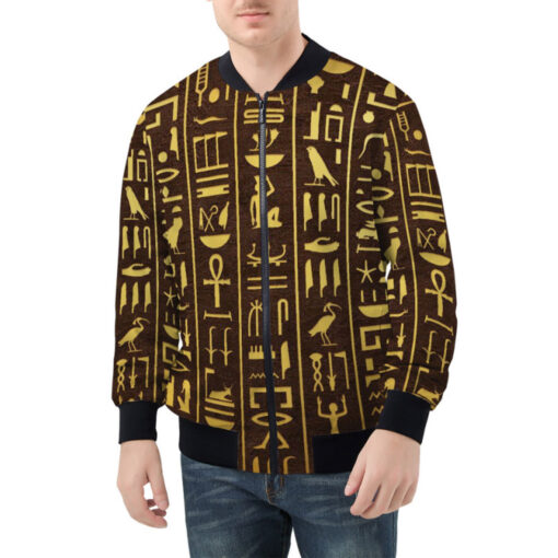 Ancient Egyptian Hieroglyphs Bomber Jacket - Image 2