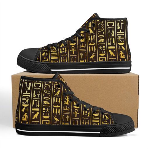 Ancient Egyptian Hieroglyphs High-Top Shoes